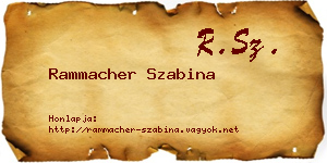 Rammacher Szabina névjegykártya